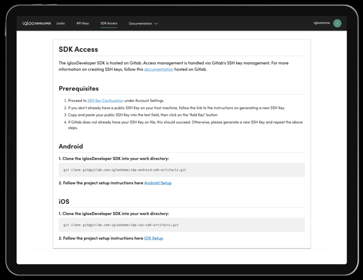 igloodeveloper dashboard